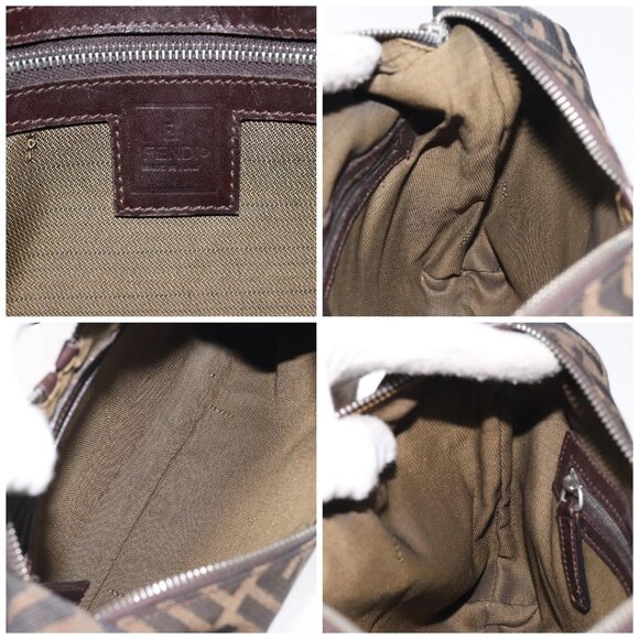 FENDI Zucca Canvas Shoulder Bag Black Brown Auth 129931 - Picture 15 of 16